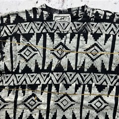 Vintage LA Destination Black Geometric Pattern Hand Made T Shirt Men’s Size 3XL