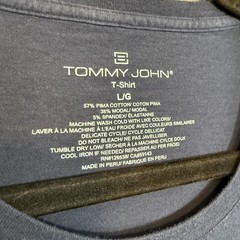 Tommy John Shirt Mens Large Blue Crewneck Pocket Tshirt Pima Cotton Modal Blend
