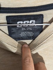 CSG thermal shirt mens size 2XL crew neck long sleeve tan