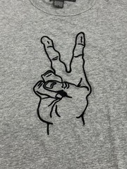French Connection Embroidered Peace Graphic Tee Grey Size S C49