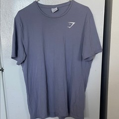 Gymshark Men’s Large Cotton Blend Crew Neck Tee Baby Purple White Logo