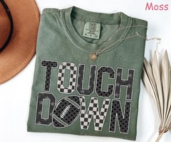 Touchdown Season Shirt Retro Checkered Football Game Day Unisex Fan Gift Tee