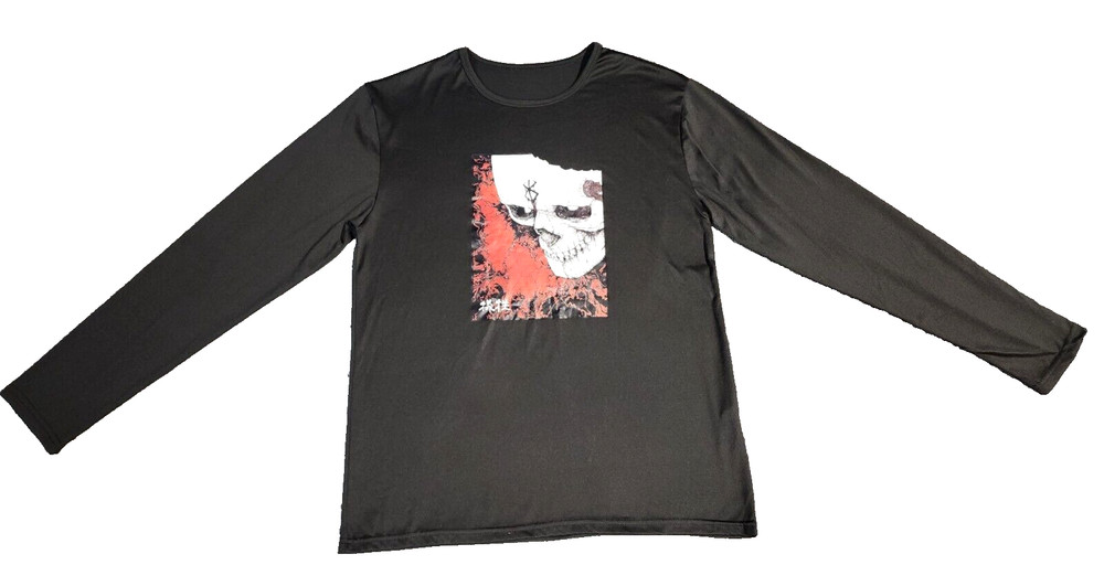 Sacrifice Variety Skull Black Long Sleeve Graphic T-Shirt Size L