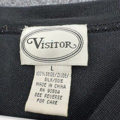 Visitor T-Shirt Mens L Black Silk Short Sleeve Minimalist Luxury Style