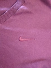 VTG Nike V Neck Tee Mens XL Burgundy Made In USA Embroidered Swoosh