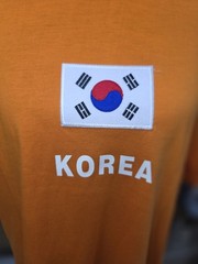 Haas Unlimited Stitched Flag Republic Of Korea Neon Orange Cotton Young Land