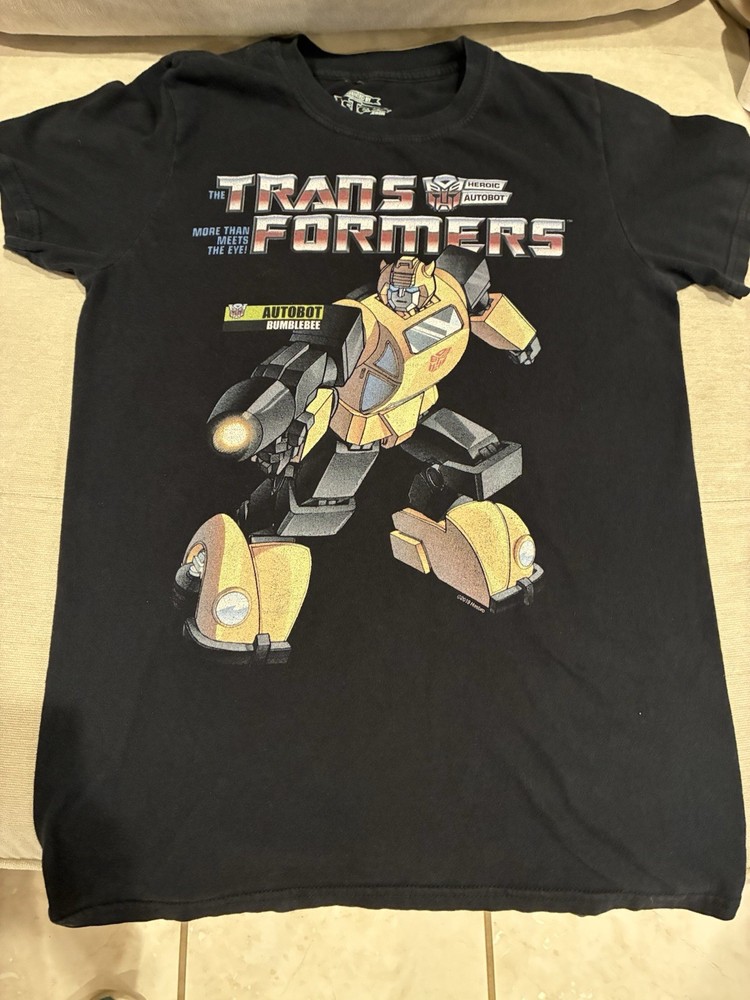 Transformers Bumblebee Men’s Black T Shirt By Awesome80s Size Small