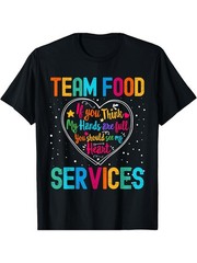 Men’S Food Services Thank You Heart Graphic Tee – 100%, High Stretch Crew Neck