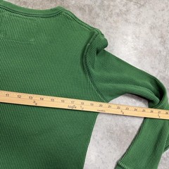 Aeropostale Shirt Mens Medium Green Thermal Long Sleeve AERO NY Logo Graphic