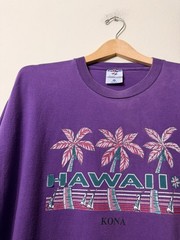 Vintage Kona Hawaii T Shirt Adult Size XL Custom Beaded Bottom 90s Souvenir Tee