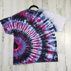 Gildan Side Fan Feathered Lavender Fuchsia Black Tie Dye T-Shirt Size Large