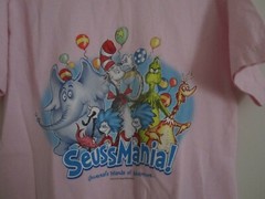 Vintage Dr Suess Mania Shirt women S pink front back all character graphic RARE