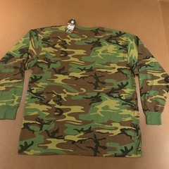 Rothco Mens Size 3XL Green Woodland Camouflage Long Sleeve Crew Neck T-Shirt NWT