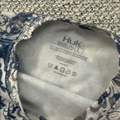 Huk Performance Fishing Shirt – Blue Camo Print – Size Large