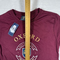 Oxford University Official Merchandise Maroon Crest Embroider T Shirt Mens Large