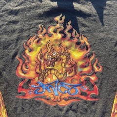 Vintage JNCO Longsleeve Flaming Shirt Snake Flames 90s Y2K Sz Large