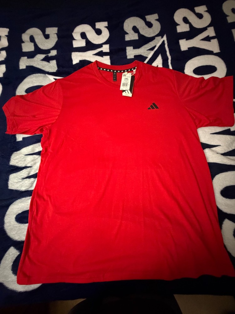 NEW ADIDAS Train Essentials Feelready Red Training Tee 2XL IC7442