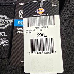 Dickies Shirt Mens 2XL XXL Black Regular Fit Classic Casual Logo Work Wear NWT