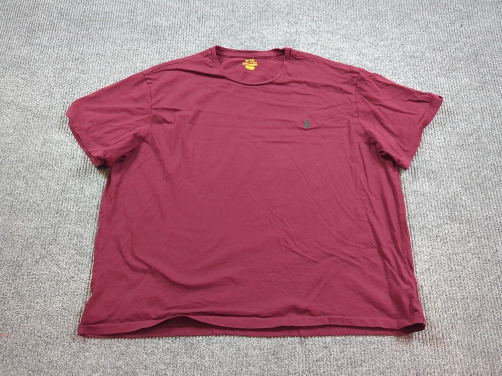 Polo Ralph Lauren Shirt Mens 2XB Maroon Short Sleeve Logo Cotton T-shirt