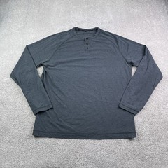 Public Rec Shirt Mens XL Grey Henley Pullover Stretch Pima Cotton Lyocell