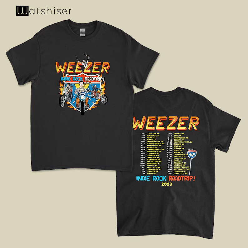 Weezer Indie Rock Roadtrip Tour 2023 Gift For Fan Unisex Tee