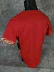 Mens T-Shirt GRAND PRIX RACING with GOLD FOIL Seams Urban Style Red White Black