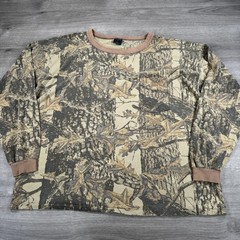 Vintage Boxy Fit Camo Shirt 2XL Sniper Long Sleeve Pocket USA Ace AOP Faded