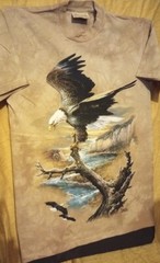Eagle on the River NEW t-shirt M adult The Mountain vintage leather label tee