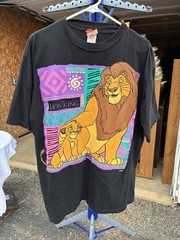 Vintage Lion King Tshirt Simba Disney Shirt Graphic Black Movie Promo Fits XL