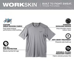 Milwaukee Gen II Men’s Work Skin Gray Light Weight Performance 414G-M/414G-L