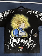 Primitive Dragon Ball Z Vegeta Graphic Print Logo Black Crew Neck T-Shirt Men M
