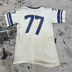 Vintage 50s 60s Water Print Cotton Jersey T Shirt #77 Mens Small Distressed