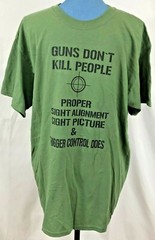 Mens L Guns 2A Don’t People Proper Sight Alignment Picture Trigger Green Cotton