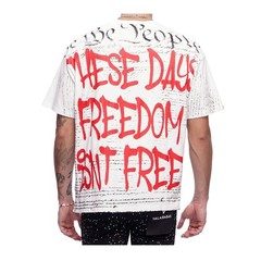 Valabasas Crew Neck T-Shirt Freedom Mens White VLBS-VT1-1104