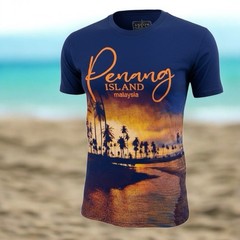 Penang Island Malaysia T Shirt Graphic Art Print Large Mens Travel Asia
