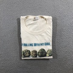 Just Rolling With My Buds T Shirt Men’s Small Off White 420 Weed Fruit Of The Lo