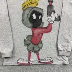 Vintage Marvin The Martian Shirt Mens Small 90s Gray Nike Looney Tunes Cartoon