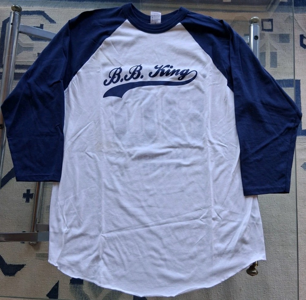 B.B. King Promo Baseball Jersey XL Blue White 80 CD 2005 Music Industry Shirt