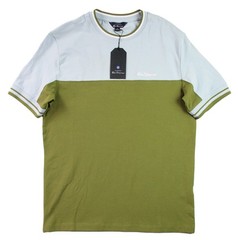 Ben Sherman T Shirt Mens Small Green Blue Colorblock Cotton Crewneck Casual Tee