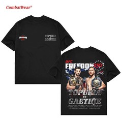 Men’s Black UFC Freedom 250 T-Shirt, Topuria vs Gaethje UFC, MMA Graphic Tee