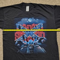 Vintage LYNYRD SKYNYRD Shirt Men XL Black Motorcycle Twenty Album Distressed 90s