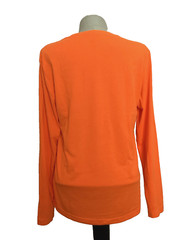 ATHLETIC WORKS DRIWORKS Tri-Blend Orange Long Sleeve Crew Neck T-Shirt Sz S*