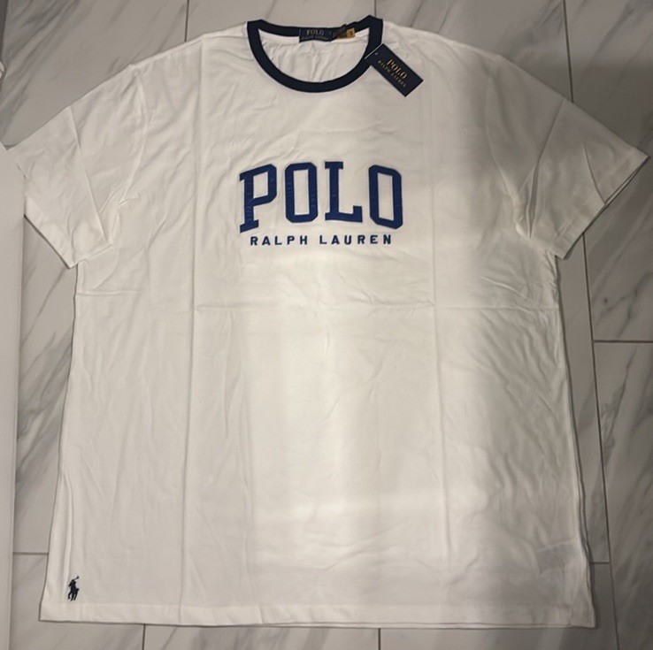 Polo Ralph Lauren Big and Tall Men’s Logo T-Shirt White Blue New
