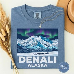 Denali Alaska Aurora Comfort Tee National Park Travel Souvenir