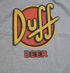 The Simpsons Mens Duff Beer Funny Cartoon Gray Shirt NWT 3XL