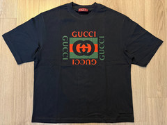 Gucci Cotton Jersey Printed Tee Shirt navy sz L
