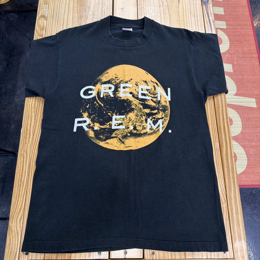 Vintage 1989 R.E.M. Green Tour Band T-Shirt Men’s Large Single Stitch