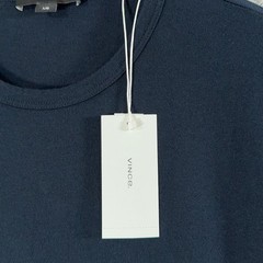 NEW Vince Shirt Mens Large Navy Cotton Garment Dye Crewneck Tee FLAWED