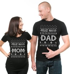 Feliz navi Dad Mom Couple Maternity Tee Shirt True pregnancy Shirt Best Gift