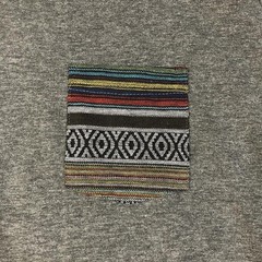 Beautiful Giant Shirt Men Large Gray Tribal Pocket Tee Heather Aztec Crewneck